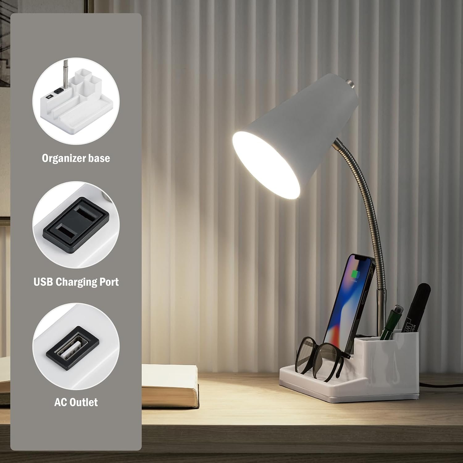 HonoDing E26 Desk Lamp with USB and AC Organizer Review (2026)