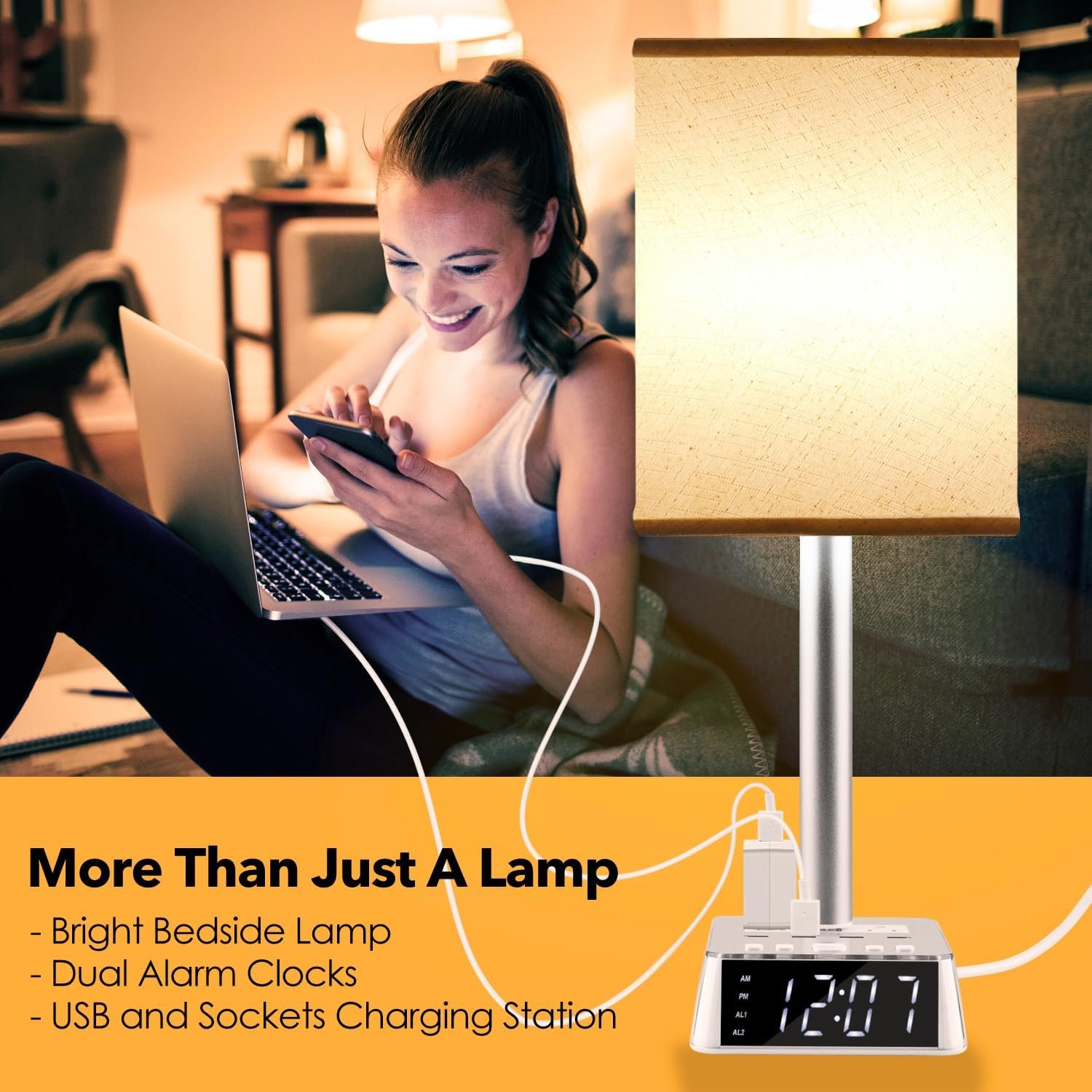 Yostyle Bedside Lamp with 4 USB Ports and AC Outlets Review (2026)