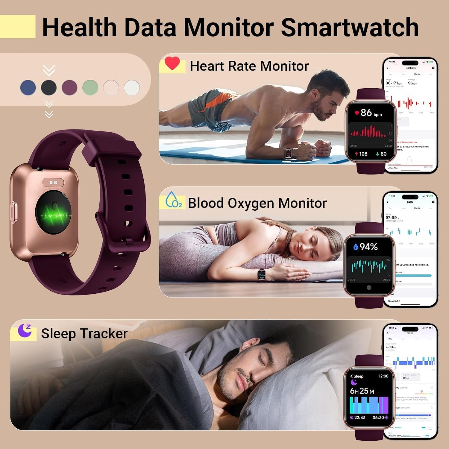 Quican Smart Watch for Women Review (Rose Purple, Alexa, 1.8")
