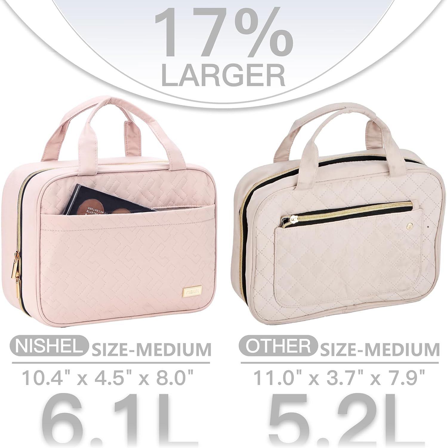 NISHEL Travel Toiletry Bag Review (Pink Medium Hanging Organizer)