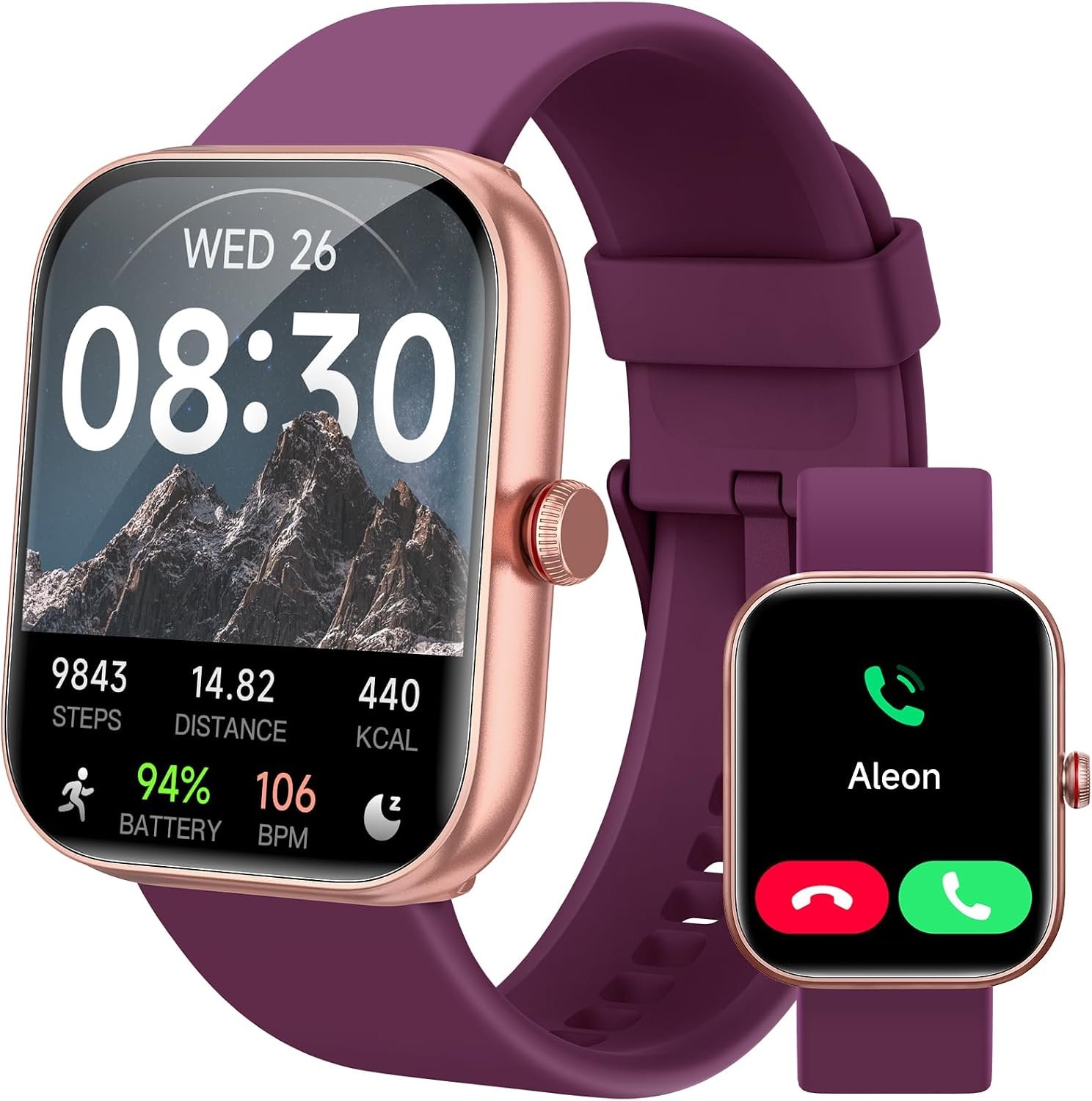 Yoever IDW20 starry black 1.91 inch Alexa smartwatch fitness tracker