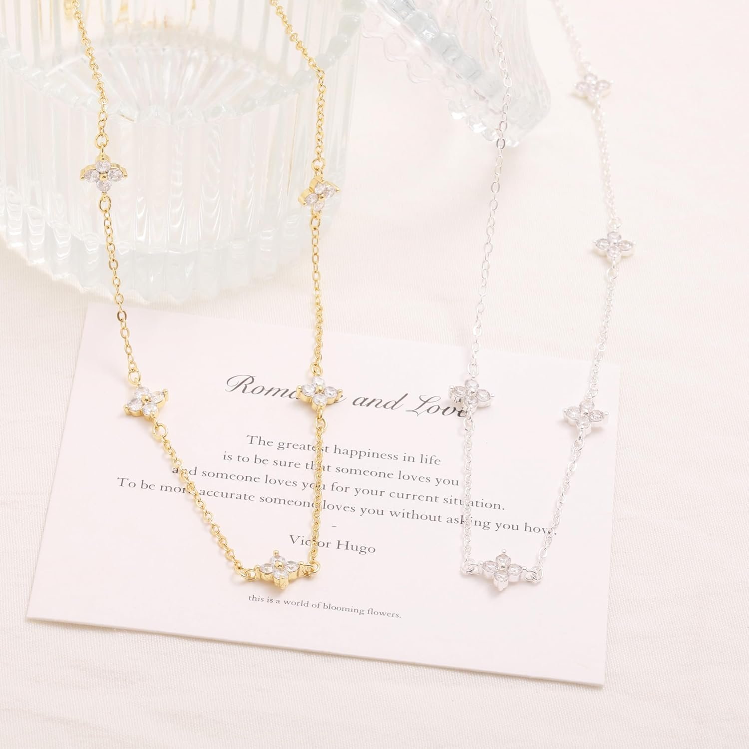 CUEZIY Gold CZ Station Necklace Review (14K Plated Choker)