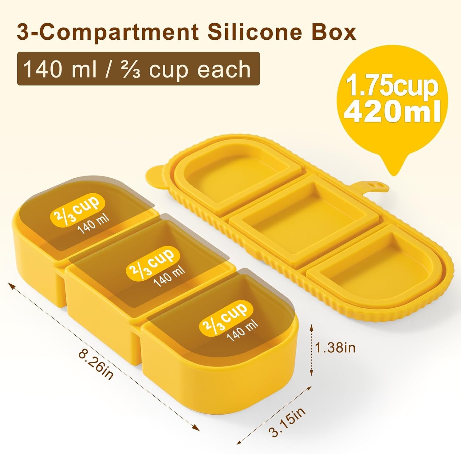 LOROTOCO Silicone Snack Containers Review: 3-Compartment Snackle Box for Kids & Work