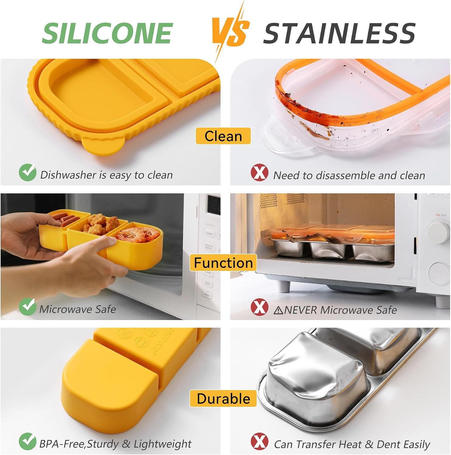 LOROTOCO Silicone Snack Containers Review: 3-Compartment Snackle Box for Kids & Work