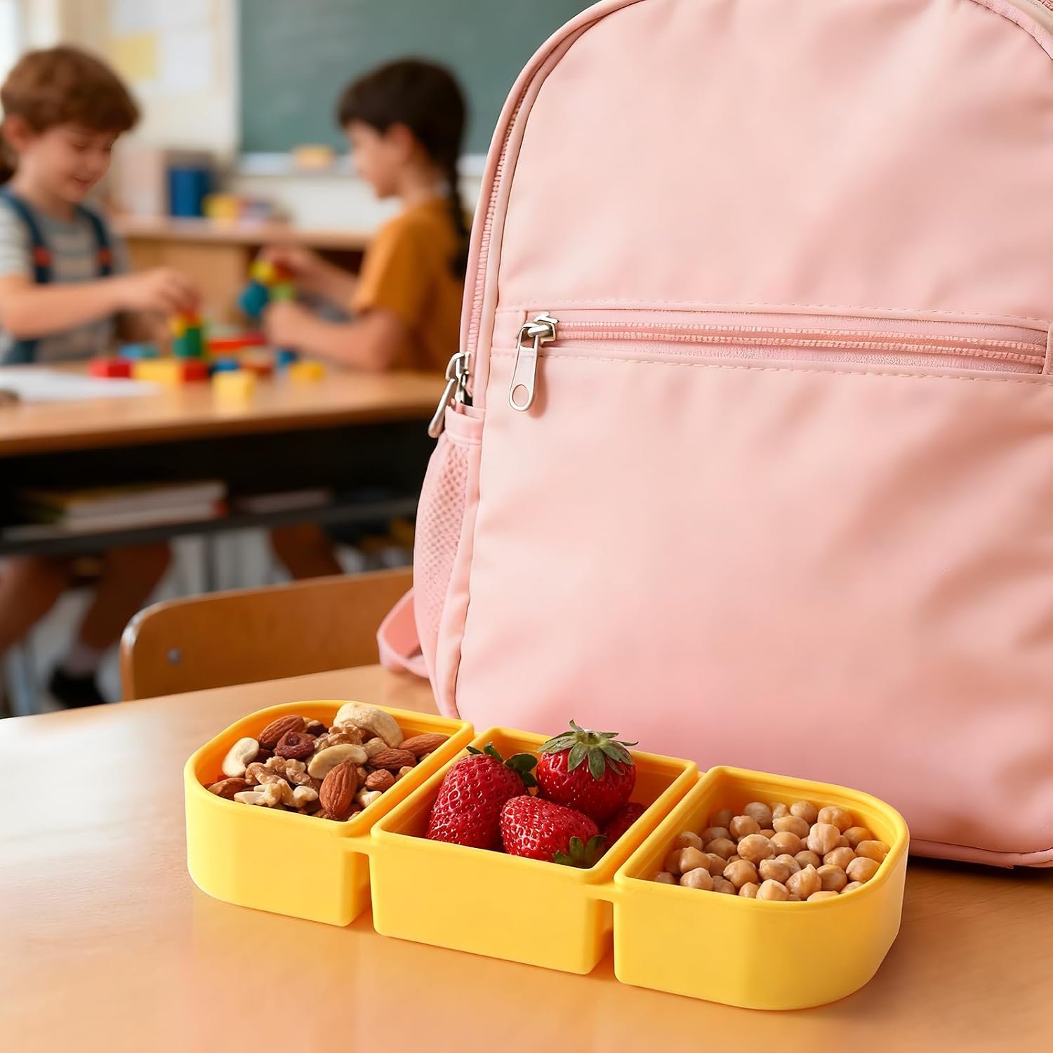 LOROTOCO Silicone Snack Containers Review: 3-Compartment Snackle Box for Kids & Work