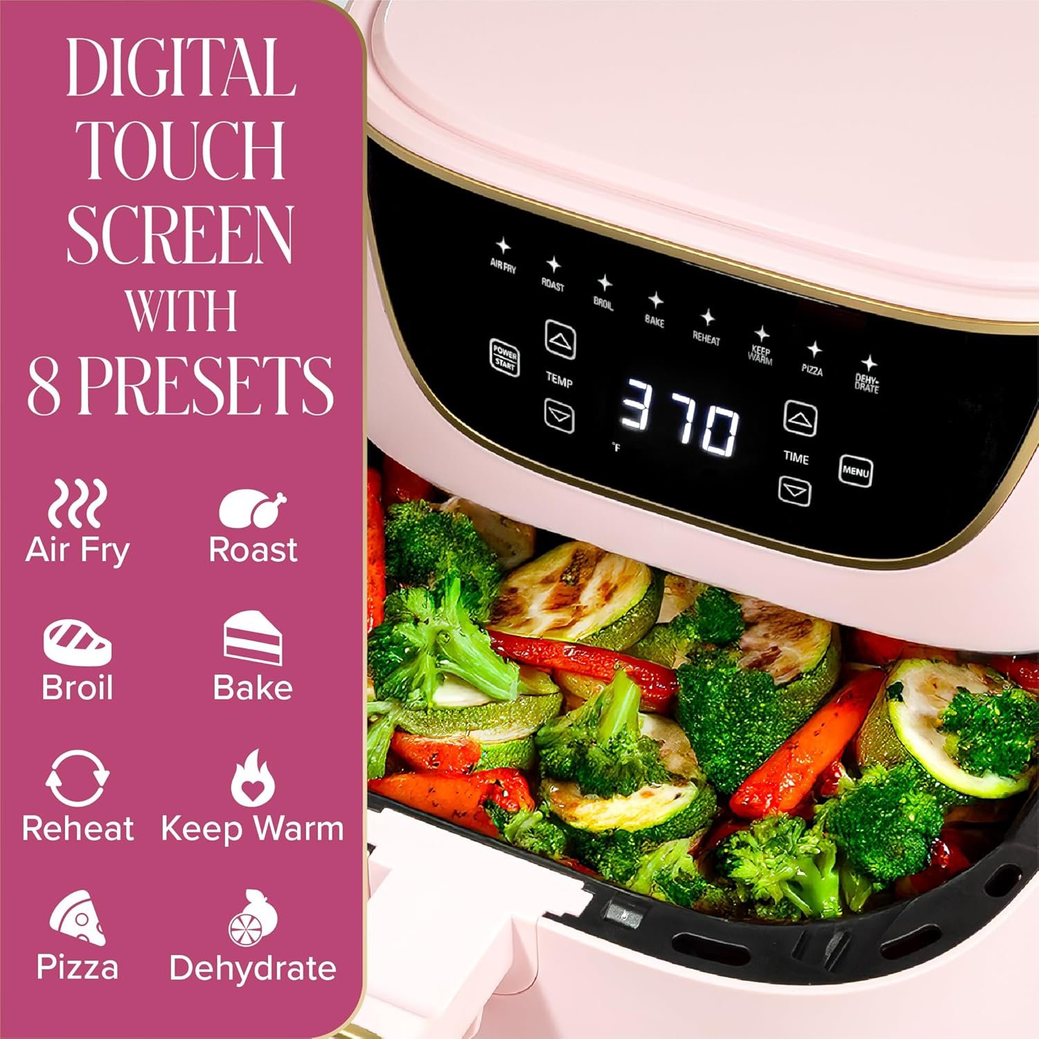 Paris Hilton 6-Quart Air Fryer Review (Pink, 8-in-1)