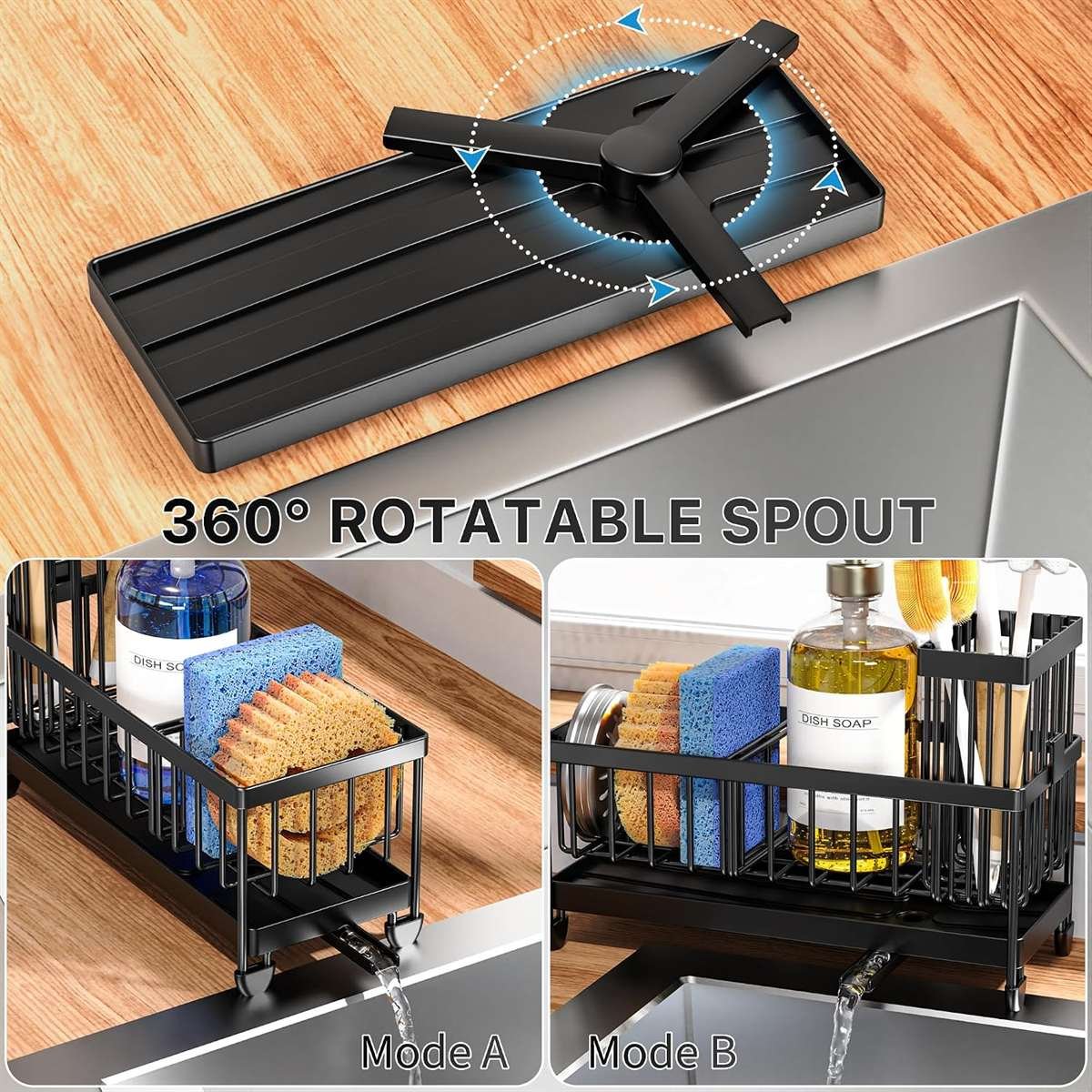 Cisily Sponge Holder for Kitchen Sink Review (304 Steel Sink Caddy)