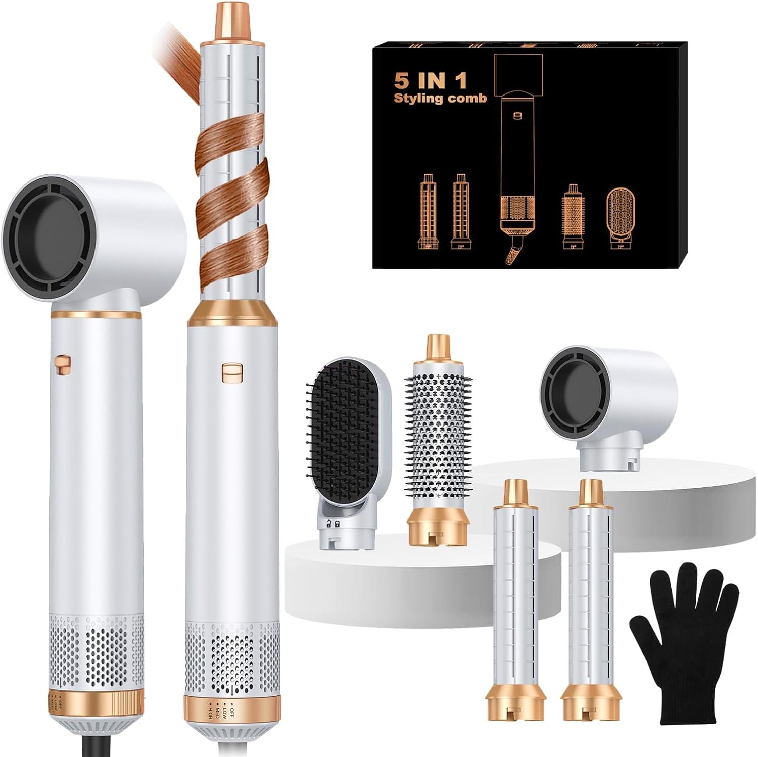 Generic 5-in-1 Ionic Blow Dryer Brush Set hair multi styler product photo
